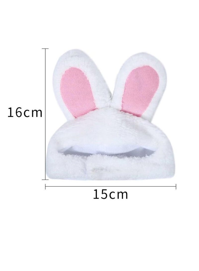 A.M Easter Bunny Ear Cat Hat Adjustable Pet Costume Headband Cute Kitten Puppy Cap Soft Warm Teddy Headwear - Image 5