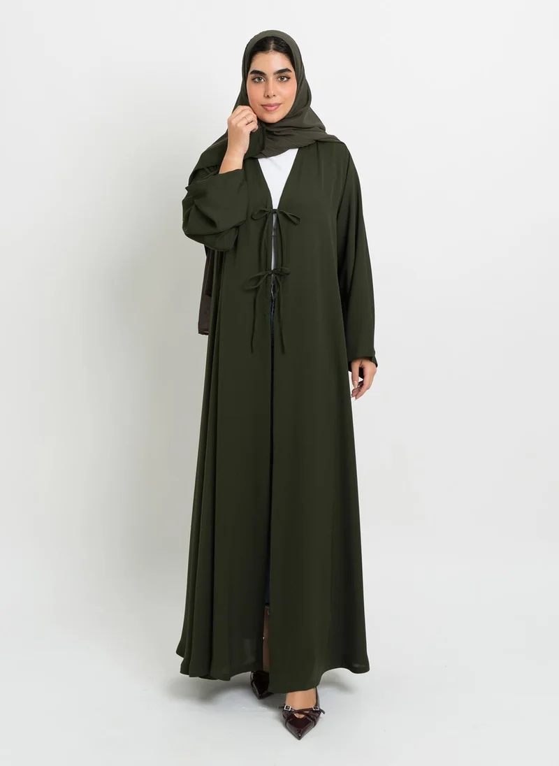 Kaafmeem Olive Bow Abaya