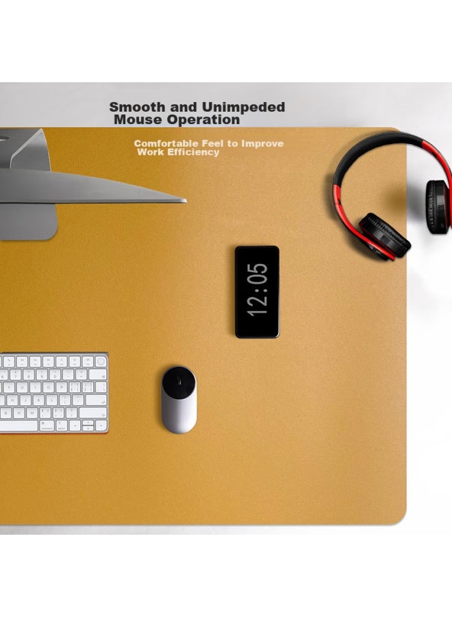 Exco 1.4-meter Blue And Yellow Double-sided Waterproof Leather Mouse Pad, Study Desk Pad, Computer Office Desk Pad, Extra Large Gaming Keyboard Pad, Leather Computer Desk Mat 9789 - Image 3