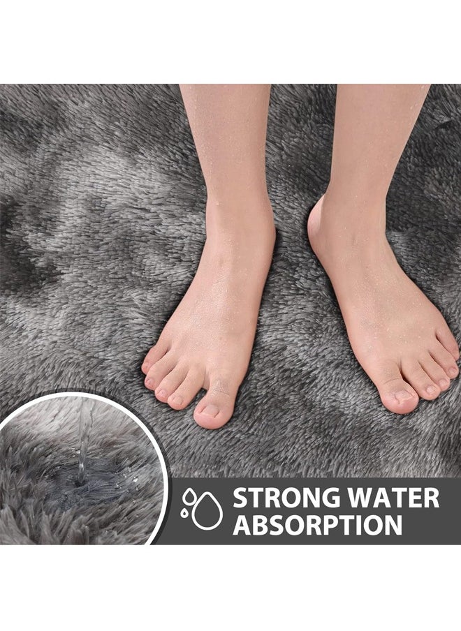 Generic - 3 Piece Bathroom Rug Set Includes Bath Rug, Contour Mat and Toilet Lid Cover, Super Long Soft Water Absorbent & Non-Slip Bath Mats for Bathroom Floor, Tub and Shower Room, Machine Washable - Image 1