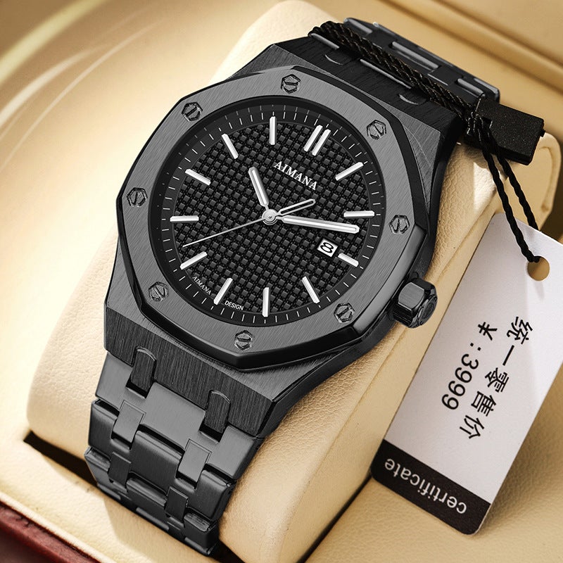 AIMANA Men's Waterproof Quartz Watch with Luminous Hands - Stylish and Durable, Ideal for Daily Wear - Image 1
