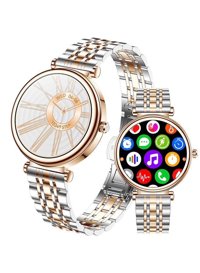 RollsTimi  Smart Watches for Women with Diamonds, 1.27”HD Screen Bluetooth Smartwatch for Android iOS Phones, Waterproof Fitness Activity Trackers with Heart Rate/SpO2/BP/Sleep Monitor  - Image 1