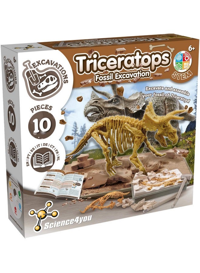 Science4you Triceratops Fossil Digging Kit For Kids Excavate And Assemble 10 Dinosaur Fossiles Dinosaur Toys For Boys And Girls Age 6+ Dino Games Dinosaur Gifts For 6+ Year Old Boys And Girls - Image 1