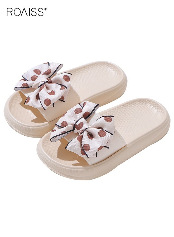 رويس صنادل صيفية للأطفال، شباشب صيفية مريحة بنعل غير قابل للانزلاق، شباشب خفيفة الوزن قابلة للتنفس مع عقدة معقودة، أحذية شاطئ كاجوال للبنات - Image 1