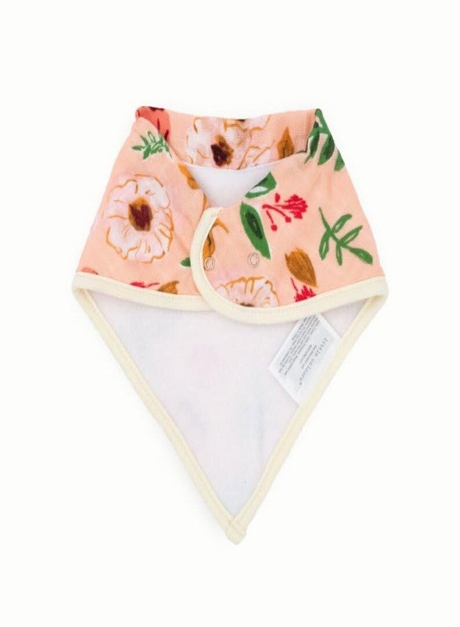 Little Unicorn Baby Bandana Bib 4 pack | Absorbent, Extra Soft Cotton for Drooling & Teething | Adjustable fit (Vintage Floral) - Image 3