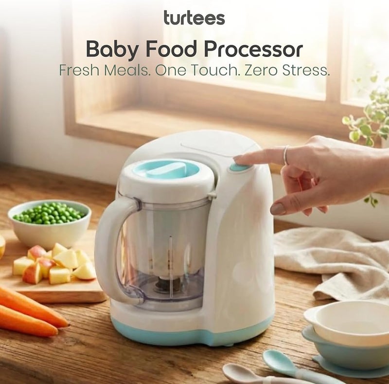 turtees Baby Food Maker 4-in-1 – Steam, Blend, Chop & Defrost Baby Food Processor One-Touch Operation BPA-Free Homemade Baby Puree Maker for Infants & Toddlers - Image 2