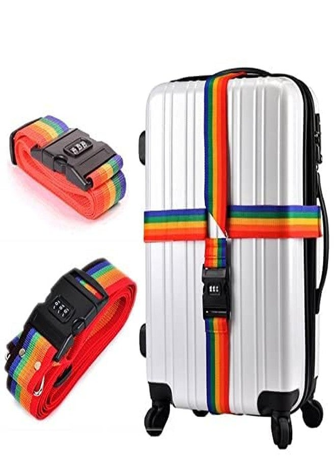 Nityasiddh Adjustable Travel Luggage Straps Belt, Heavy Duty Nylon Long Suitcase Bags Belt Accessories with ABS Buckle Password Security Carry Packing Straps Belt (Multi Colour) - Image 3