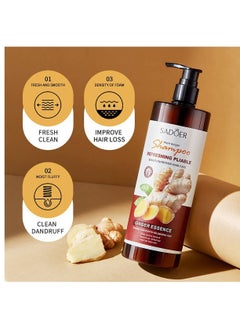 SADOER SADOER  Plant Ginger  Shampoo  REFRESHING PLIABLE  GINGER NUTRITION HAIR CARE  - Image 3