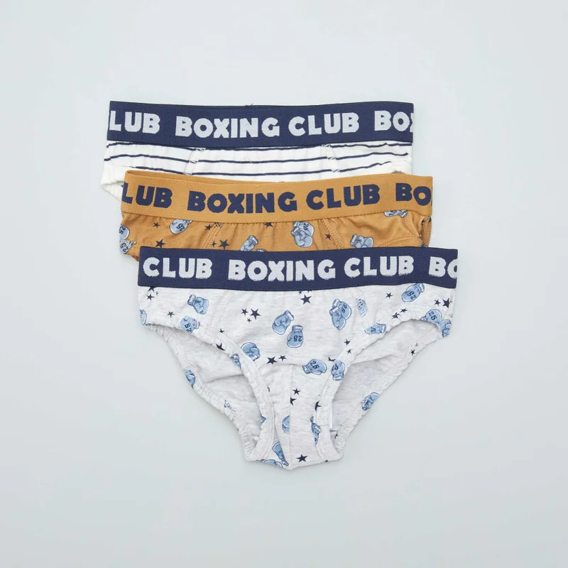 Kiabi Pack Of 3 Pairs Of Printed Boxers Brown