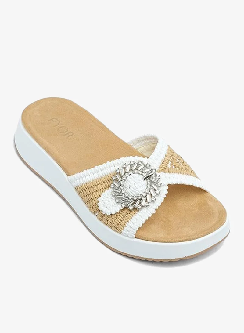 فايور Stylish Embellished Platform Slide AJ 018