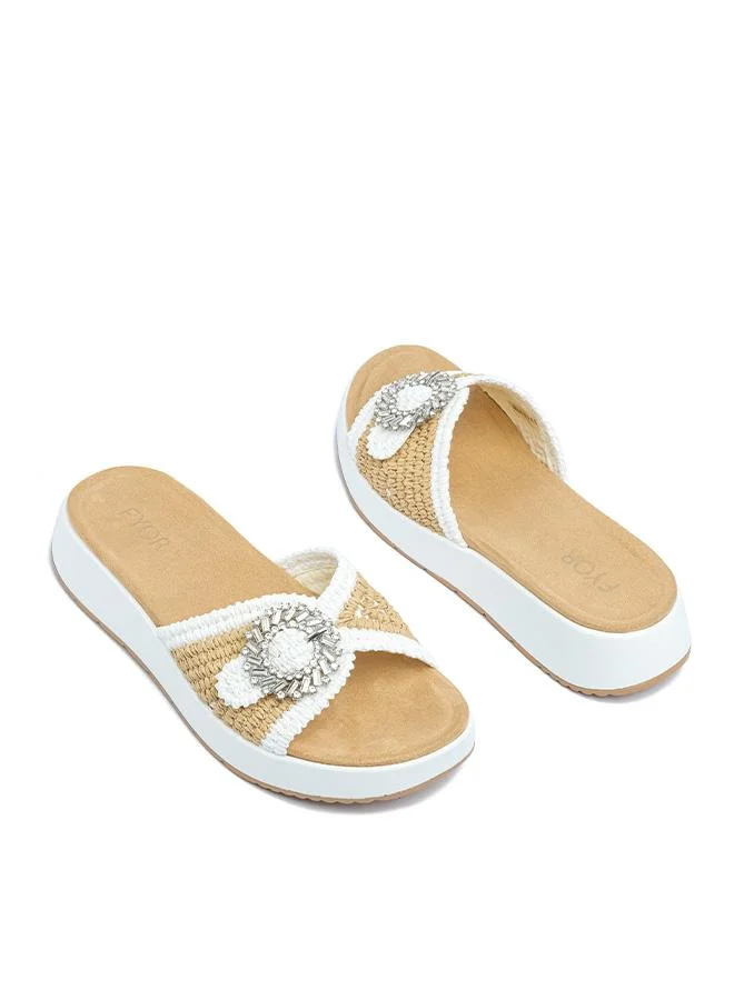 Fyor  Stylish Embellished Platform Slide AJ 018 for Women | Best Price UAE