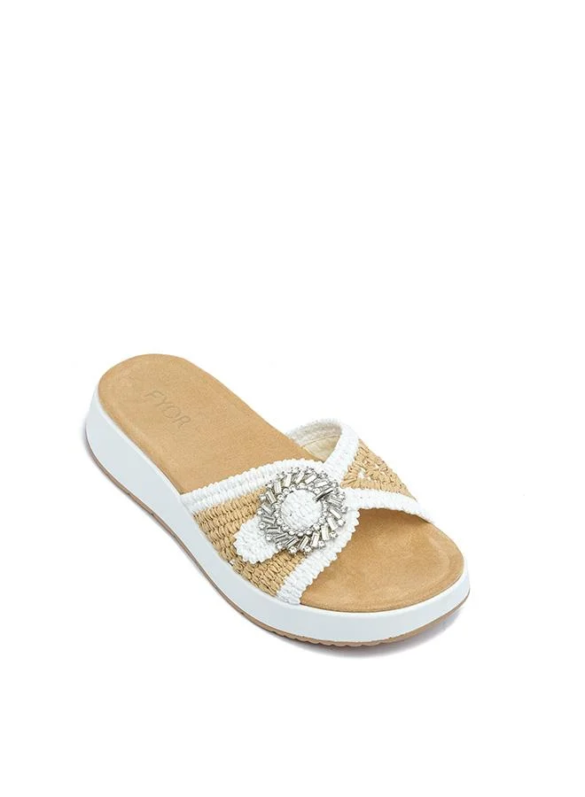 FYOR Stylish Embellished Platform Slide AJ 018