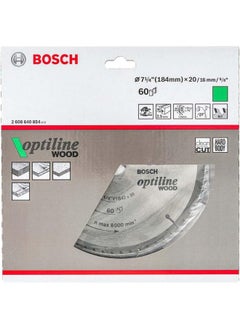 BOSCH Optiline Wood Circular Saw Blade, 184 Mm Diameter, 60 Teeth  - Image 2