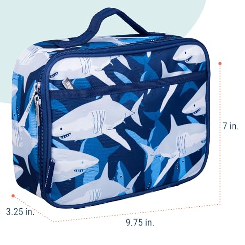 Wildkin Kids Insulated Lunch Box, Keeps Food Hot or Cold, BPA-Free with Mesh Pockets & Easy-Clean Lining – Ideal for School, Travel & Daycare – Sharks - Image 3