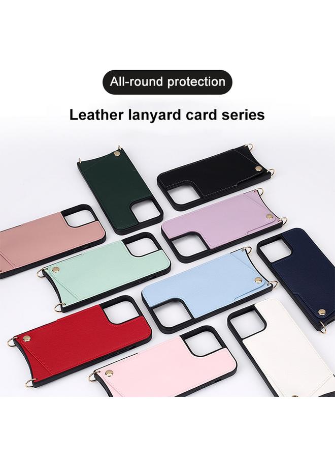 S-TOP Case For iPhone 14 Pro Fish Tail Card Slot PU + TPU Phone Case with Long Lanyard - Image 2