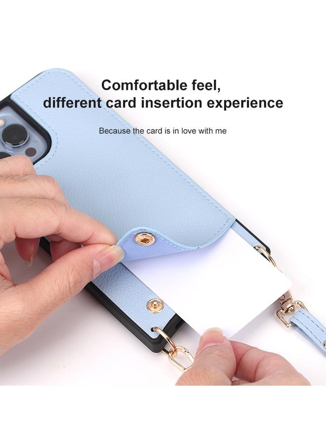 S-TOP Case For iPhone 14 Pro Fish Tail Card Slot PU + TPU Phone Case with Long Lanyard - Image 3