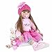 iCradle Angelbaby Adorable Reborn Toddler Doll Soft Body Real Life Long Hair Princess Hair 24inch Handmade Silicone Reborn Baby Doll Sets and Doll Clothes Pink 2006 - Image 2