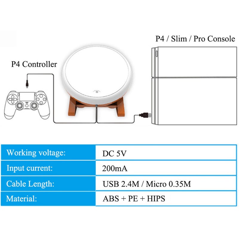 OSTENT Drum Controller Sticks Japanese Traditional Instrument for Sony PS4 Slim Pro Taiko No Tatsujin Master Video Games - Image 3