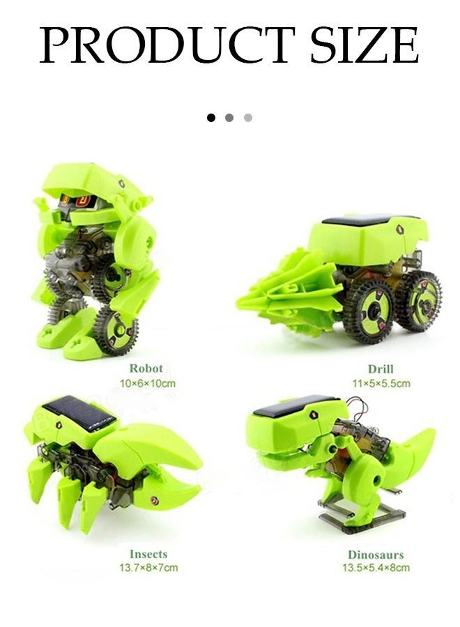 4-in-1 Solar Robot DIY Assemble Educational Dinosaur 3D Moving Model Building Kit Tyrannosaurus Rex Robot Build your own Robotic for Kids 8-14 years - Image 4
