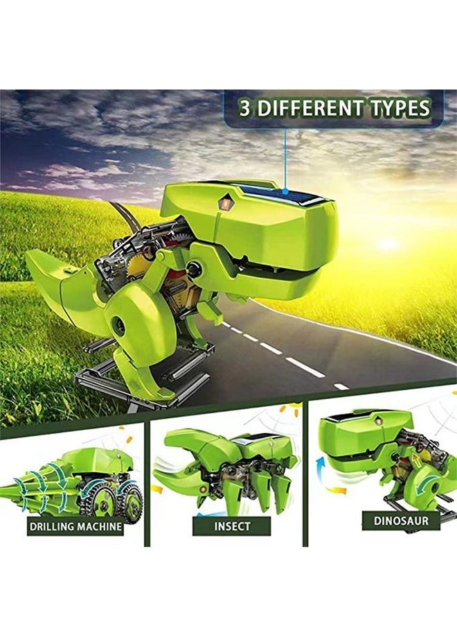 4-in-1 Solar Robot DIY Assemble Educational Dinosaur 3D Moving Model Building Kit Tyrannosaurus Rex Robot Build your own Robotic for Kids 8-14 years - Image 3