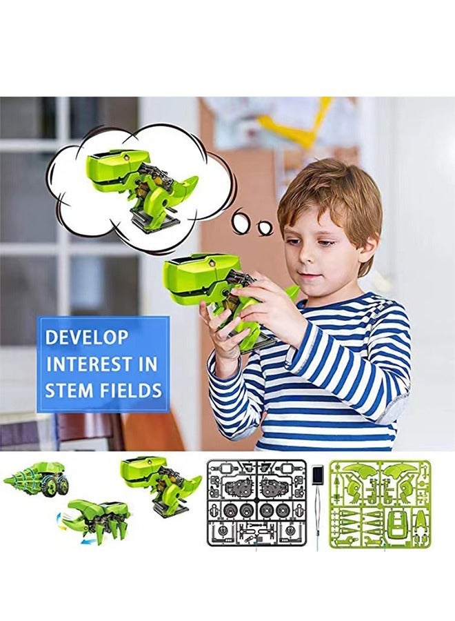 4-in-1 Solar Robot DIY Assemble Educational Dinosaur 3D Moving Model Building Kit Tyrannosaurus Rex Robot Build your own Robotic for Kids 8-14 years - Image 5
