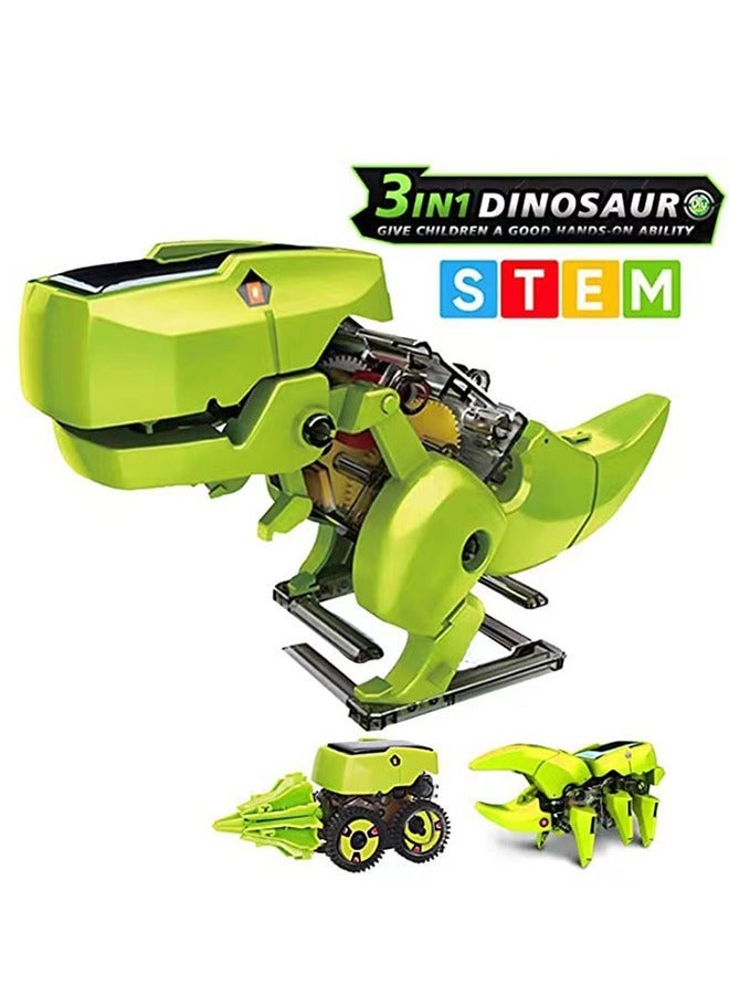 4-in-1 Solar Robot DIY Assemble Educational Dinosaur 3D Moving Model Building Kit Tyrannosaurus Rex Robot Build your own Robotic for Kids 8-14 years - Image 2