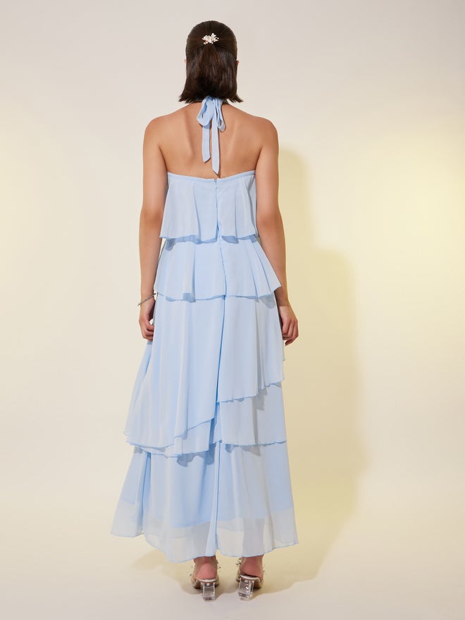 Take Two Sleeveless Halter Neck Tiered Maxi Dress - Image 5