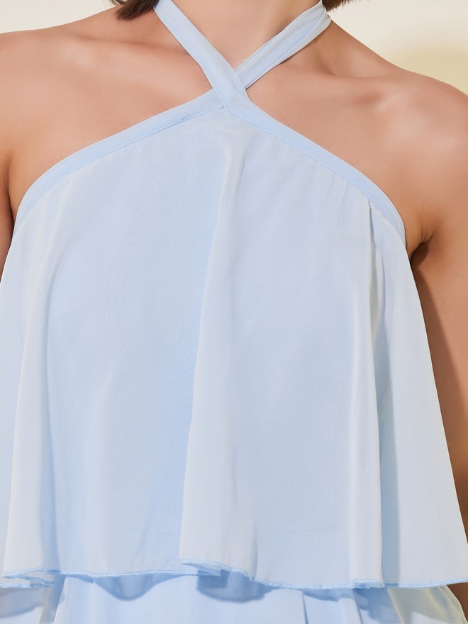 Take Two Sleeveless Halter Neck Tiered Maxi Dress - Image 4