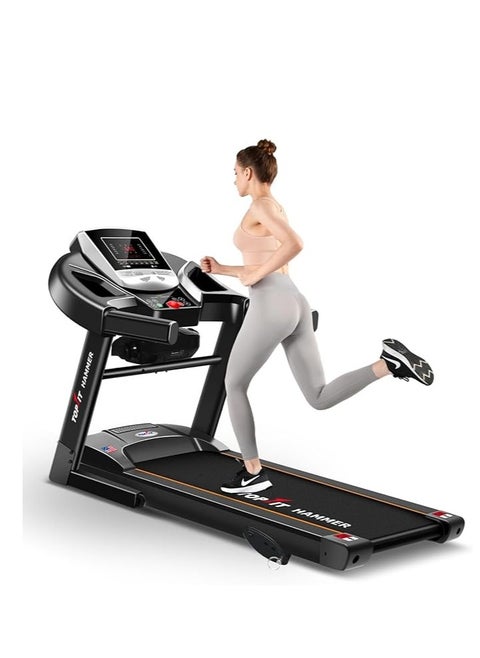 TOP FIT Hammer MT-333MS Foldable Treadmill with Massage Belt and Sit Up Bench 2.25HP Motor Easy Storage Treadmill For Fitness Excercises, Easy Installation (DIY)