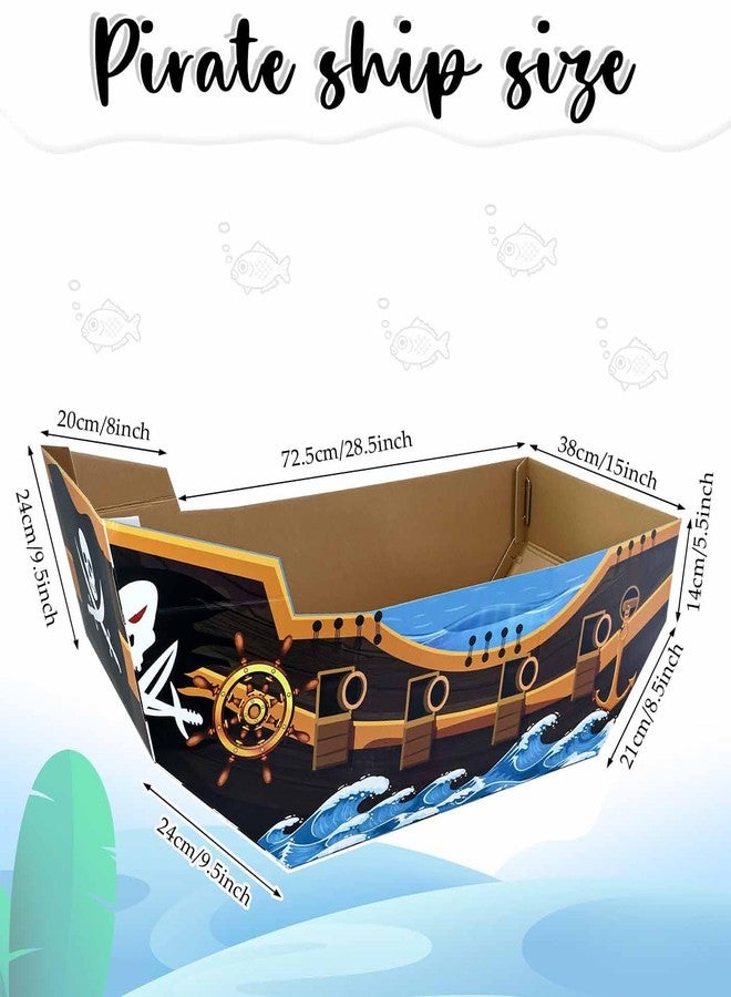 MUNILAIL Cardboard Pirate Ship Cutout Large Pirate Boat Playhouse for Kids Birthday Baby Shower Halloween Pirates Themed Party Decorations - Image 2