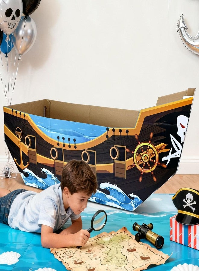 MUNILAIL Cardboard Pirate Ship Cutout Large Pirate Boat Playhouse for Kids Birthday Baby Shower Halloween Pirates Themed Party Decorations - Image 5