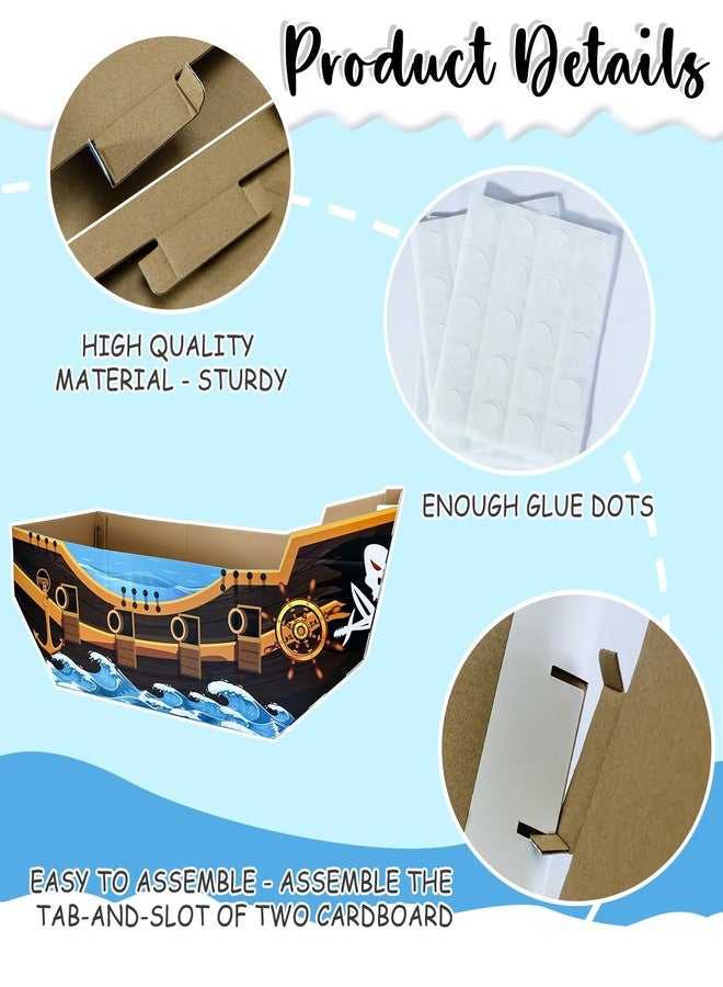 MUNILAIL Cardboard Pirate Ship Cutout Large Pirate Boat Playhouse for Kids Birthday Baby Shower Halloween Pirates Themed Party Decorations - Image 3