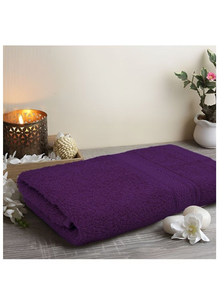 BYFT Daffodil (Purple) Premium Hand Towel (40x60Cm-Set of 1) Cotton, Highly Absorbent and Quick dry, Hotel and Spa Quality Bath linen with Stripe Diamond Dobby-500Gsm - Image 1