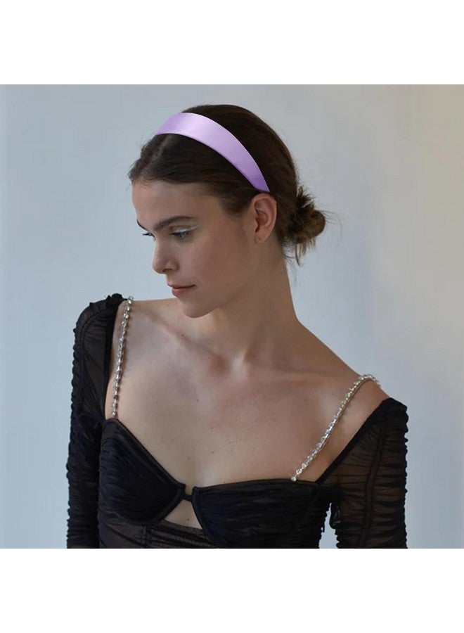 Velscrun Elscrun Headbands For Women Girls 1.6 Inch Purple Satin Wide Headband Head Bands For Womens Hair Solid Simple Fashion Hair Bands Cosplay Halloween Hair Accessories Gifts For Mothers Sisters - Image 5