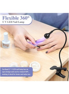 Curing Lamp, 3W USB UV LED Black Light with Desk Clamp Flexible Gooseneck for Apres Gel Nails, Satin Detection, Backlight Fluorescent Paint, Mobile Repair - pzsku/Z535D39C038B3070175BCZ/45/_/1703867201/365c89fc-9864-4b25-9537-6856a5be2527