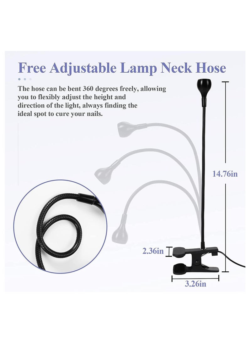 Rubik Curing Lamp, 3W USB UV LED Black Light with Desk Clamp Flexible Gooseneck for Apres Gel Nails, Satin Detection, Backlight Fluorescent Paint, Mobile Repair - Image 4