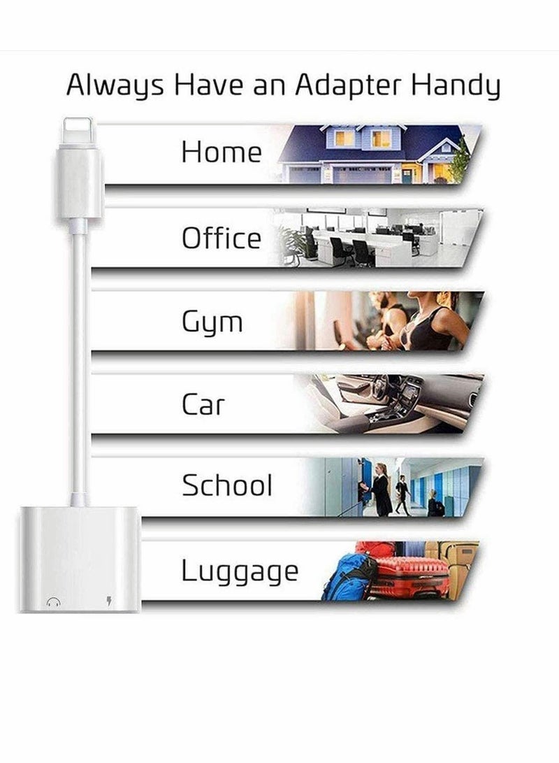 KASTWAVE Headphones Jack Adapter for iPhone, 2 in 1 Charger, Aux Audio Splitter Dongle Adapter for iPhone, for iPad, for iPod, Support All iOS System (2 Pack) - Image 5
