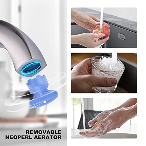 WOWOW Single Handle Bathroom Faucet, 1 Hole, High Arc, Brushed Nickel, Pop-up Drain, Solid Brass, Commercial Bathroom Sink Faucet, Basin Vanity Bar Faucet - Image 4
