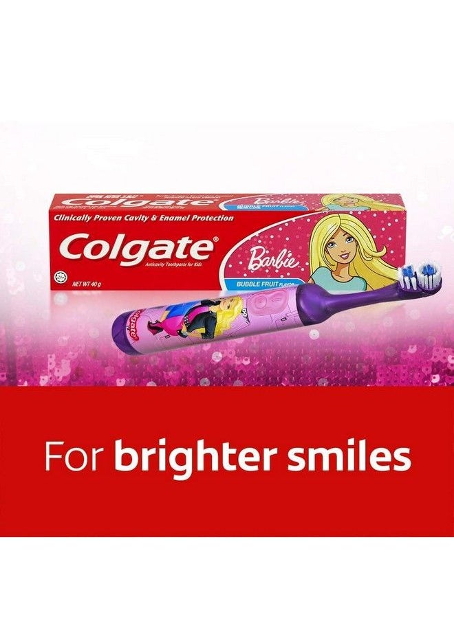 Colgate - Colgate Kids Barbie Extra Soft Electric Battery Powered Toothbrush;Colgate Antivatic Barbie Toothpaste (Strawberry Flavor) ; Colgate Visible White Toothpaste And (Free Usb Led Rs 150) - Image 1