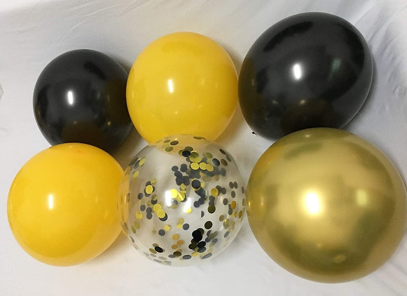Lazybeee 50Pcs Black Yellow Gold Balloons - Bee Day Party Balloons for Birthday Graduation Decorations - Image 3