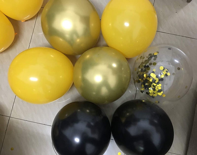 Lazybeee 50Pcs Black Yellow Gold Balloons - Bee Day Party Balloons for Birthday Graduation Decorations - Image 2