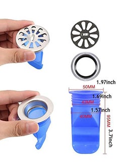 Bukela Drainage Backflow Preventer, 2 Pieces of Floor Drain Filter Screen Drainage Cover, Round Cover Silicone Core Toilet Odor Prevention Inner Core Sealing Ring, Suitable for 40-44mm Inner Diameter  - Image 2