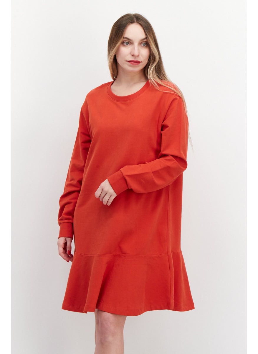 EDC Women Plain Mini Dress, Red  - Image 1