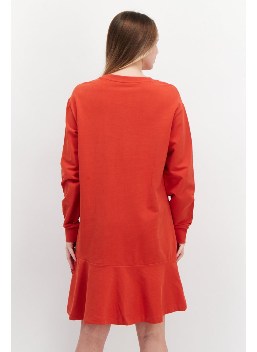EDC Women Plain Mini Dress, Red  - Image 2