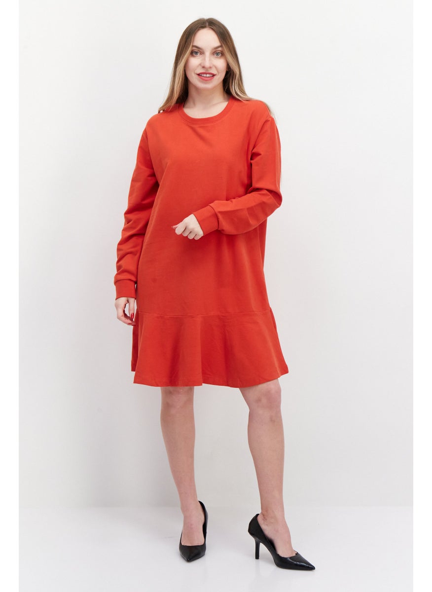 EDC Women Plain Mini Dress, Red  - Image 4