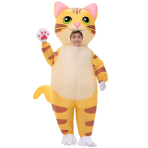 Spinosaurus Inflatable Cat Costume for Kids Thanksgiving Inflatable Costume Halloween Funny Blow Up Yellow Cat Costume for Boys Girls - Image 1