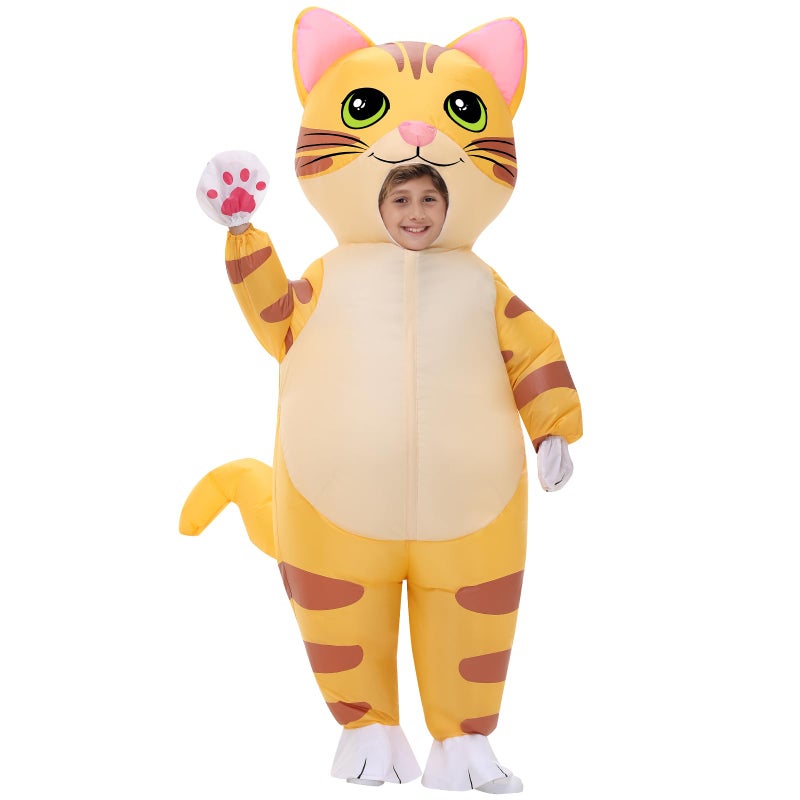 Spinosaurus Inflatable Cat Costume for Kids Thanksgiving Inflatable Costume Halloween Funny Blow Up Yellow Cat Costume for Boys Girls - Image 3