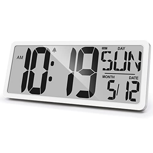 GEELION Large Digital Wall Clock 15.1 Inch Alarm Clock for Bedroom Wall Clocks Battery Operated Digital Clock Large Display with Temperature Desk Clocks for Office Living Room Decor - Image 1