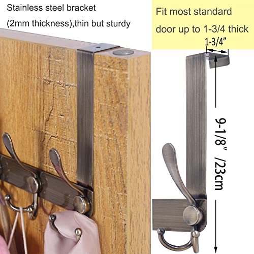 WEBI Over The Door Hook Door Hanger Hook Rack with 5 Tri Hooks for Hanging Coats, Door Towel Rack Towel Hanger Door Coat Hanger Over Door Coat Rack,Bronze,2 Packs - Image 4