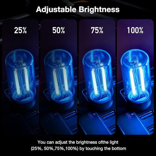 HConce 2 PCS USB Car Lights, Touch Dimmable Retro Mini Glass Bottle LED Ambient Night Light for Vehicle Interior, Bedroom, Hallway, Camping, Holiday and Party Decoration (Blue) - Image 2